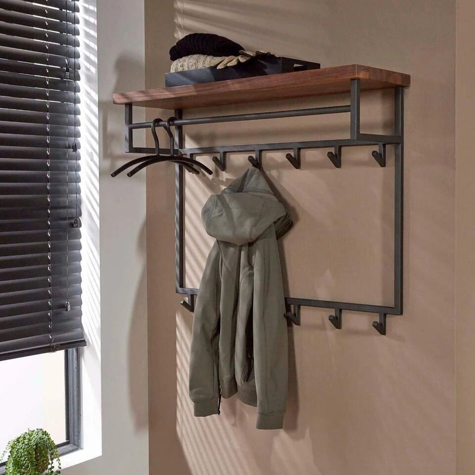 Dimitry Kapstok Met - Hout - Bruin 4 Dimitry Kapstok Met - Hout - Bruin - Afbeelding 2