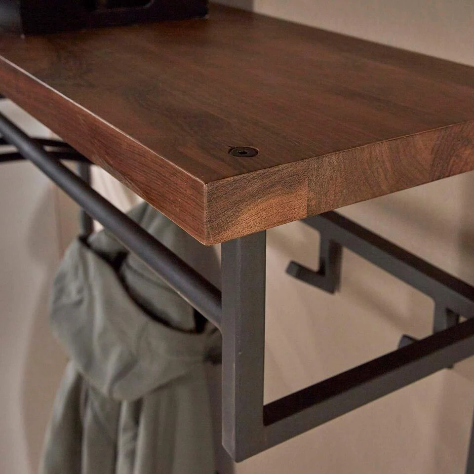 Dimitry Kapstok Met - Hout - Bruin 6 Dimitry Kapstok Met - Hout - Bruin - Afbeelding 4