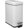 5Five - Prullenbak/pedaalemmer Wit Rvs Metaal 5 Liter - 14x29x30 Cm -Beste Opslag Winkel 1000079445