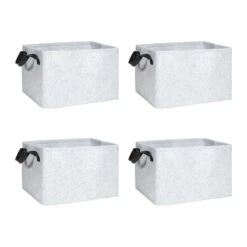 QUVIO Opbergbak Vilt Vierkant - Set Van 4 - Grijs 7 QUVIO Opbergbak Vilt Vierkant - Set Van 4 - Grijs -Beste Opslag Winkel 1000079553 0101
