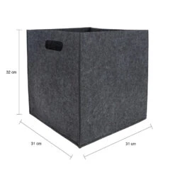 QUVIO Opbergbak Vilt Vierkant - Set Van 4 - Grijs 8 QUVIO Opbergbak Vilt Vierkant - Set Van 4 - Grijs -Beste Opslag Winkel 1000079553 0102