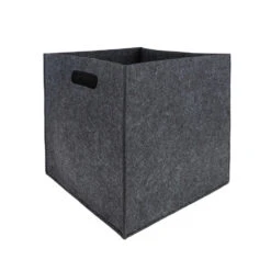 QUVIO Opbergbak Vilt Vierkant - Set Van 6 - Grijs -Beste Opslag Winkel 1000079555 0102