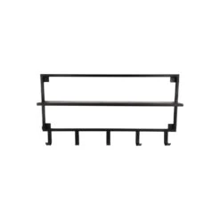 HSM Collection Kapstok Mango - 8.5 X36 Cm - Hout, Zwart -Beste Opslag Winkel 1000081061 0103