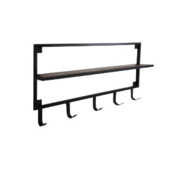 HSM Collection Kapstok Mango - 8.5 X36 Cm - Hout, Zwart