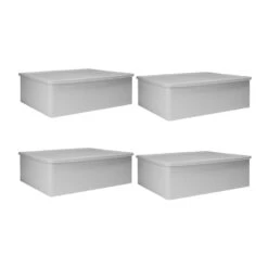 QUVIO Kast Organizer Kunststof - Grijs - Set Van 4