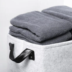 QUVIO Opbergmand Vilt - Grijs - Set Van 6 -Beste Opslag Winkel 1000081360 0101