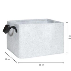 QUVIO Opbergmand Vilt - Grijs - Set Van 6 -Beste Opslag Winkel 1000081360 0102