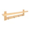 QUVIO Wandkapstok Met Plank Met 4 RVS Haken - Hout -Beste Opslag Winkel 1000081848