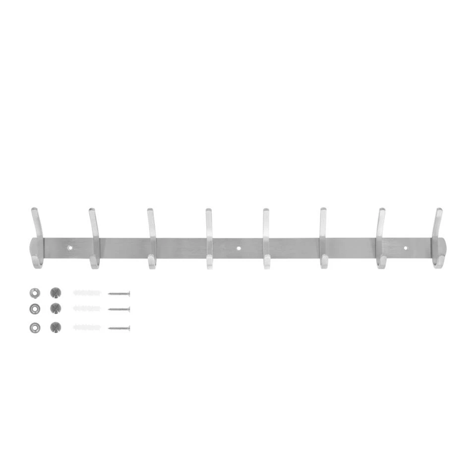 QUVIO Kapstok Met 8 Haken - RVS - Zilver 6 QUVIO Kapstok Met 8 Haken - RVS - Zilver - Afbeelding 4