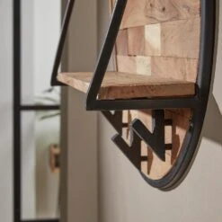 Industrieel Rond Wandrek Acaciahout Mill Ø60 Cm - 15x60x60 Cm - Hout - Bruin 8 Industrieel Rond Wandrek Acaciahout Mill Ø60 Cm - 15x60x60 Cm - Hout - Bruin -Beste Opslag Winkel 1000084471 0102