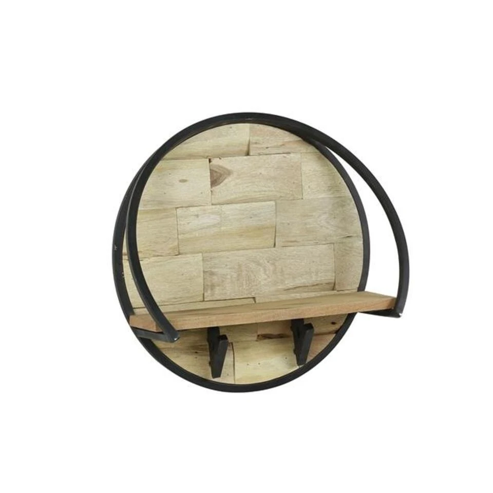 Industrieel Rond Wandrek Acaciahout Mill Ø 40 Cm - 15x40x40 Cm - Hout - Bruin 5 Industrieel Rond Wandrek Acaciahout Mill Ø 40 Cm - 15x40x40 Cm - Hout - Bruin - Afbeelding 3
