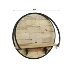 Industrieel Rond Wandrek Acaciahout Mill Ø50 Cm - 15x50x50 Cm - Hout - Bruin -Beste Opslag Winkel 1000084473 0103