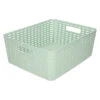 Forte Plastics Opbergmand - Gevlochten Kunststof Groen 28x36x13,5 Cm -Beste Opslag Winkel 1000084554
