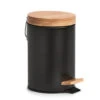 Zeller Pedaalemmer - 3L - Zwart - Metaal En Bamboe - 24 Cm -Beste Opslag Winkel 1000085445