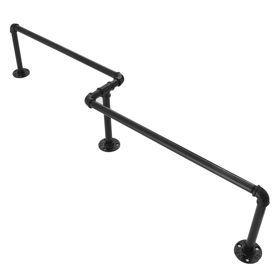 QUVIO Kledingrek Wandmontage Industrieel - Metaal - Zwart 4 QUVIO Kledingrek Wandmontage Industrieel - Metaal - Zwart - Afbeelding 2