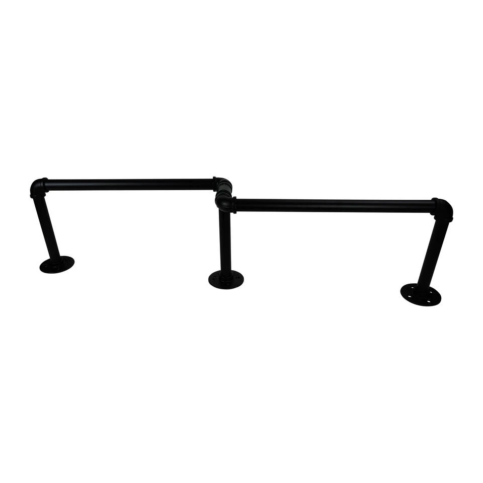 QUVIO Kledingrek Wandmontage Industrieel - Metaal - Zwart 6 QUVIO Kledingrek Wandmontage Industrieel - Metaal - Zwart - Afbeelding 4