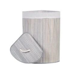 Beliani Mand MATARA - Grijs Bamboehout -Beste Opslag Winkel 1000087127 0104