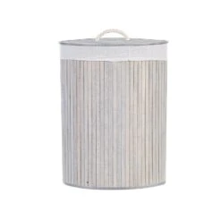 Beliani Mand MATARA - Grijs Bamboehout