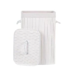 Beliani Mand KOMARI - Wit Bamboehout -Beste Opslag Winkel 1000087130 0104