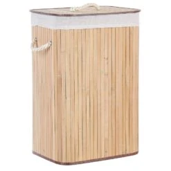 Beliani Mand KOMARI - Lichte Houtkleur Bamboehout