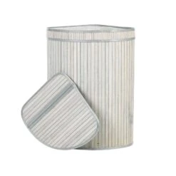 Beliani Mand BADULLA - Grijs Bamboehout -Beste Opslag Winkel 1000087135 0104