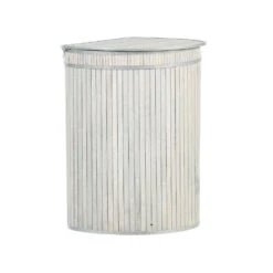 Beliani Mand BADULLA - Grijs Bamboehout