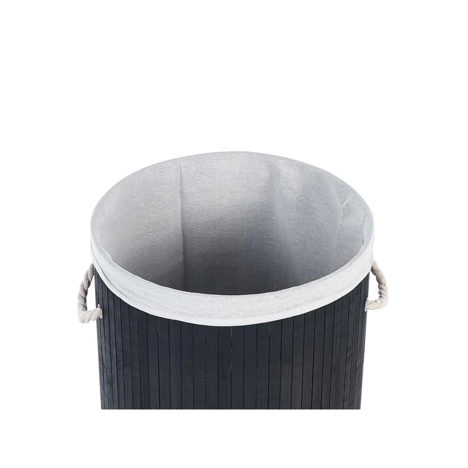 Beliani Mand SANNAR - Zwart Bamboehout 6 Beliani Mand SANNAR - Zwart Bamboehout - Afbeelding 4