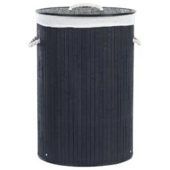 Beliani Mand SANNAR - Zwart Bamboehout