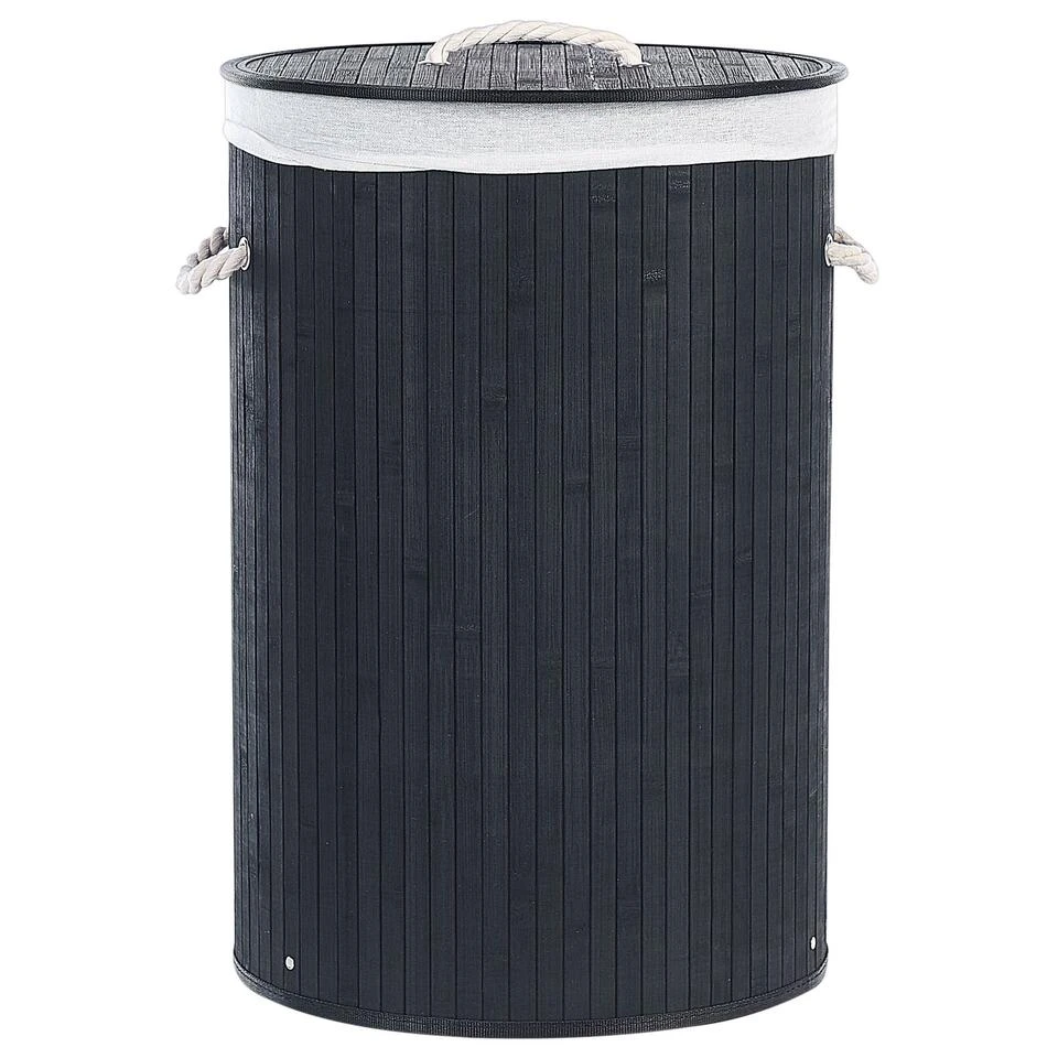 Beliani Mand SANNAR - Zwart Bamboehout 3 Beliani Mand SANNAR - Zwart Bamboehout