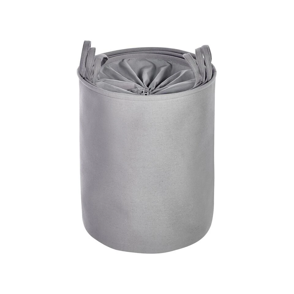 Beliani Mand ARCHA - Grijs Polyester 5 Beliani Mand ARCHA - Grijs Polyester - Afbeelding 3