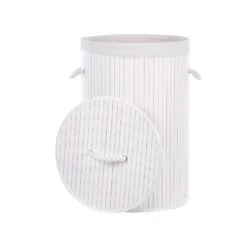 Beliani Mand SANNAR - Wit Bamboehout 8 Beliani Mand SANNAR - Wit Bamboehout -Beste Opslag Winkel 1000087702 0103
