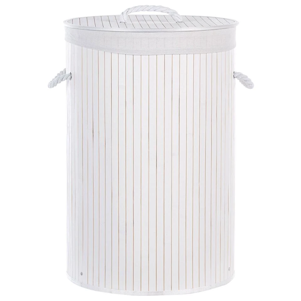 Beliani Mand SANNAR - Wit Bamboehout 3 Beliani Mand SANNAR - Wit Bamboehout