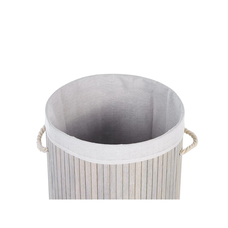 Beliani Mand SANNAR - Grijs Bamboehout 4 Beliani Mand SANNAR - Grijs Bamboehout - Afbeelding 2