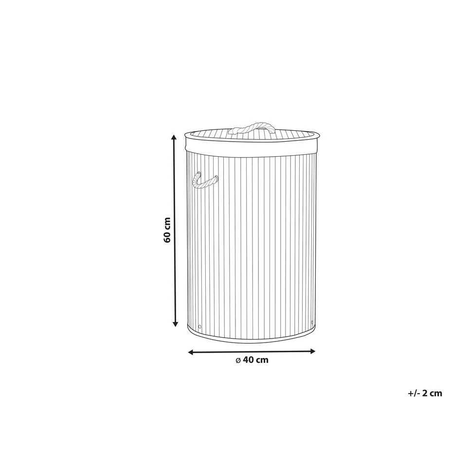 Beliani Mand SANNAR - Grijs Bamboehout 6 Beliani Mand SANNAR - Grijs Bamboehout - Afbeelding 4