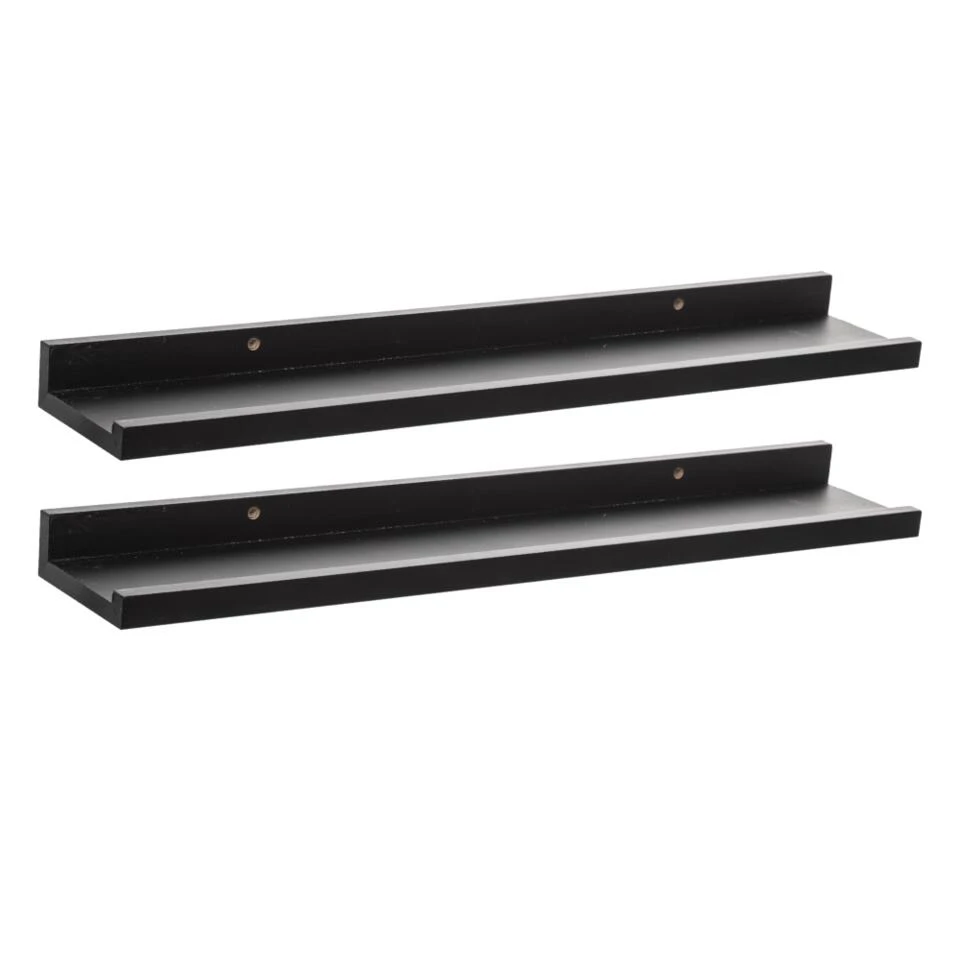MISOU Wandplank Zwevend Fotoplank Boekenplank 2 Stuks Zwart 58x10x4cm MDF 3 MISOU Wandplank Zwevend Fotoplank Boekenplank 2 Stuks Zwart 58x10x4cm MDF
