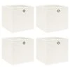 VidaXL Opbergboxen 4 St 32x32x32 Cm Stof Wit -Beste Opslag Winkel 1000088063