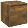 VidaXL Opbergbox Met Lade 40,5x40x40 Cm Bewerkt Hout Gerookt Eiken -Beste Opslag Winkel 1000088071