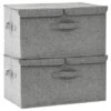 VidaXL Opbergboxen 2 St 50x30x25 Cm Stof Grijs 2 VidaXL Opbergboxen 2 St 50x30x25 Cm Stof Grijs -Beste Opslag Winkel 1000088072