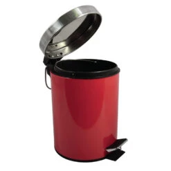 MSV Badkamer/toilet Pedaalemmer - Rood - 3 Liter - 17 X 25 Cm -Beste Opslag Winkel 1000089294 0101