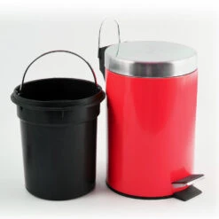 MSV Badkamer/toilet Pedaalemmer - Rood - 3 Liter - 17 X 25 Cm -Beste Opslag Winkel 1000089294 0102