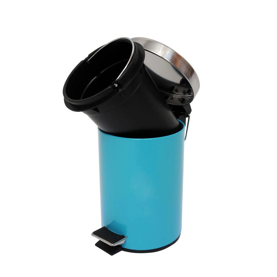 MSV Badkamer/toilet Pedaalemmer - Turquoise Blauw - 5L - 20 X 28 Cm 4 MSV Badkamer/toilet Pedaalemmer - Turquoise Blauw - 5L - 20 X 28 Cm - Afbeelding 2