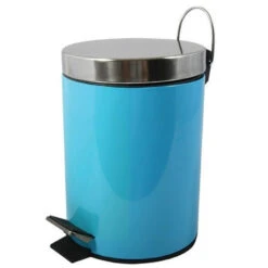 MSV Badkamer/toilet Pedaalemmer - Turquoise Blauw - 5L - 20 X 28 Cm