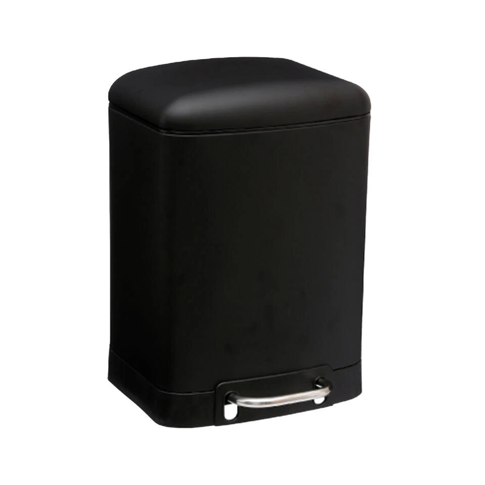 5Five Prullenbak/pedaalemmer - Zwart - Metaal - 6 Liter - 23 X 32 Cm 3 5Five Prullenbak/pedaalemmer - Zwart - Metaal - 6 Liter - 23 X 32 Cm