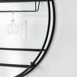 Zwart Wijnrek Rond Eloise Ø105 Cm Metaal - 105x105x105 Cm - Metaal - Zwart -Beste Opslag Winkel 1000091599 0102