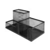 QUVIO Bureau Organizer Met Gaas - Zwart 2 QUVIO Bureau Organizer Met Gaas - Zwart -Beste Opslag Winkel 1000091602