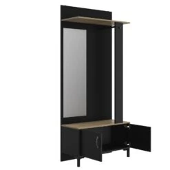 Diagone Entreekast Store - Incl Stang En Spiegel - 190 Cm Hoog - Zwart 8 Diagone Entreekast Store - Incl Stang En Spiegel - 190 Cm Hoog - Zwart -Beste Opslag Winkel 1000092477 0103