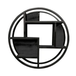 Furndea Orianna Wandrek Industrieel Rond Zwart - 16x75⌀cm