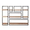 Kalfort Wandrek Industrieel Stockton 6 - Set Van 3 - 25x100x100 Cm -Beste Opslag Winkel 1000094090
