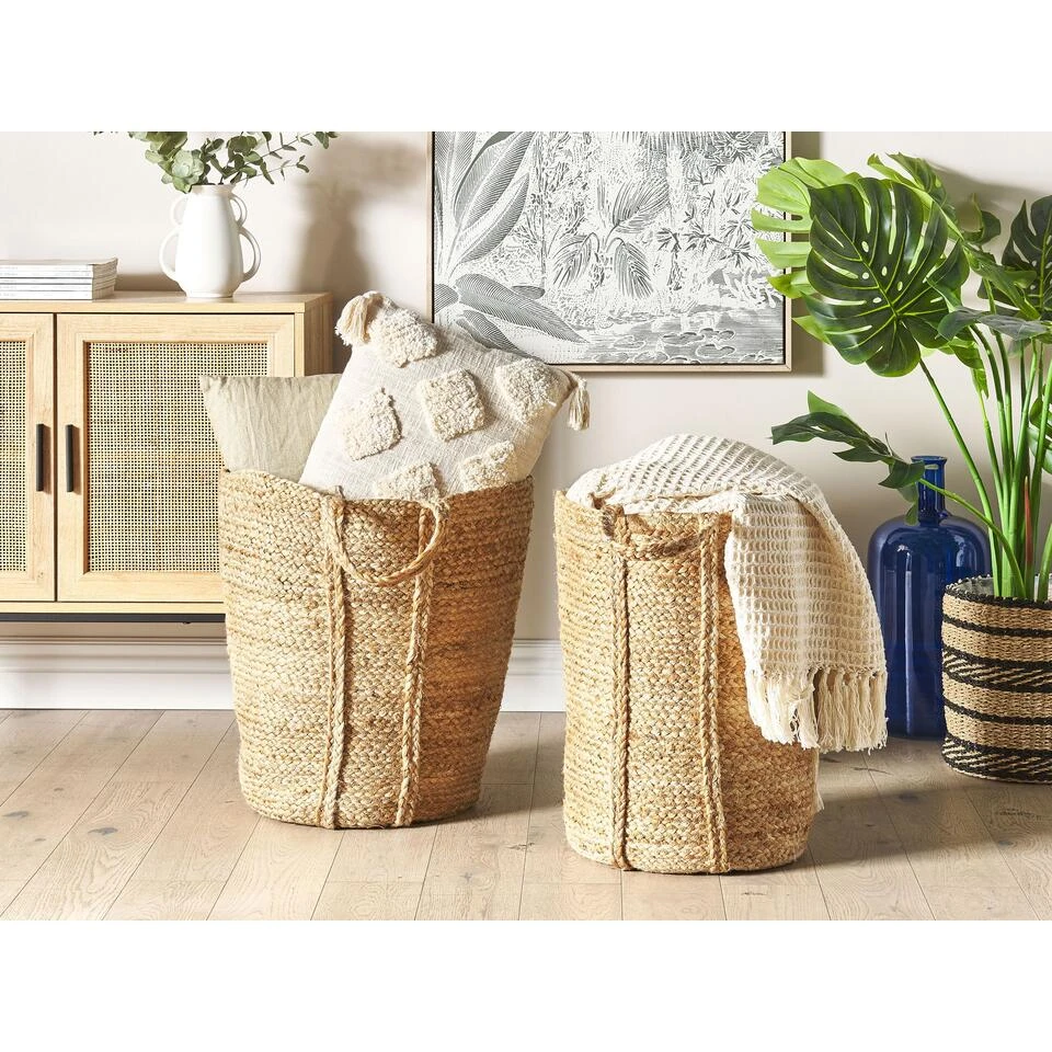 Beliani Mand ORNACH - Natuurlijk Jute 3 Beliani Mand ORNACH - Natuurlijk Jute - Afbeelding 2