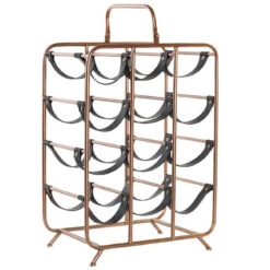 Items Wijnrek - 12 Flessen - Koper - Metaal - 37 X 54 Cm